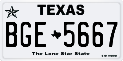TX license plate BGE5667