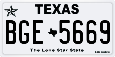 TX license plate BGE5669