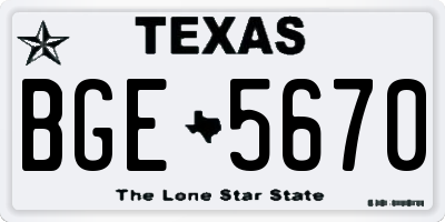 TX license plate BGE5670