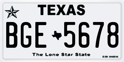 TX license plate BGE5678