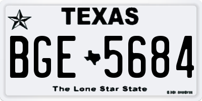 TX license plate BGE5684