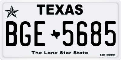 TX license plate BGE5685