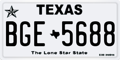 TX license plate BGE5688