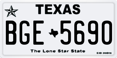 TX license plate BGE5690