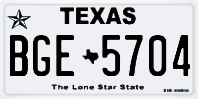 TX license plate BGE5704