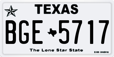 TX license plate BGE5717