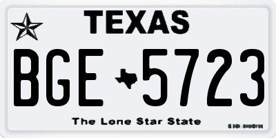 TX license plate BGE5723