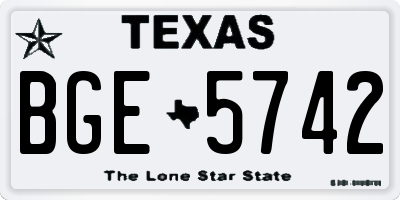 TX license plate BGE5742