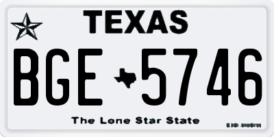 TX license plate BGE5746