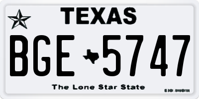 TX license plate BGE5747
