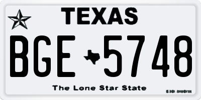 TX license plate BGE5748