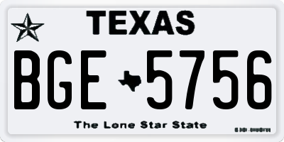 TX license plate BGE5756
