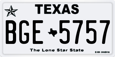 TX license plate BGE5757