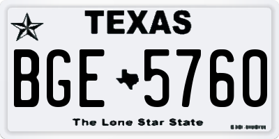 TX license plate BGE5760
