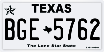 TX license plate BGE5762