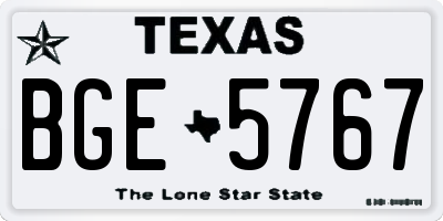 TX license plate BGE5767