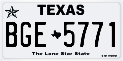 TX license plate BGE5771
