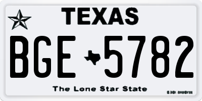 TX license plate BGE5782