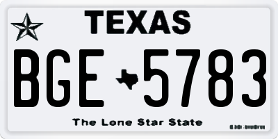 TX license plate BGE5783