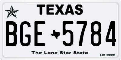 TX license plate BGE5784