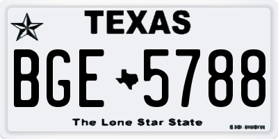 TX license plate BGE5788