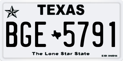 TX license plate BGE5791