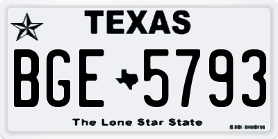 TX license plate BGE5793