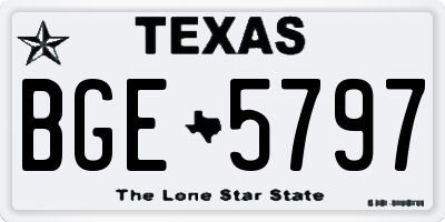 TX license plate BGE5797