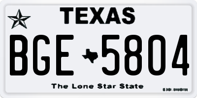 TX license plate BGE5804
