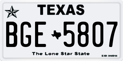 TX license plate BGE5807
