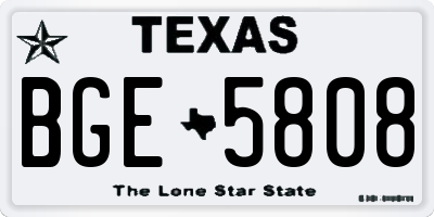 TX license plate BGE5808
