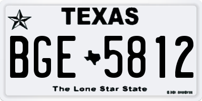 TX license plate BGE5812