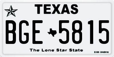 TX license plate BGE5815