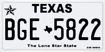 TX license plate BGE5822