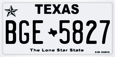 TX license plate BGE5827