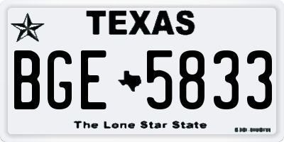 TX license plate BGE5833