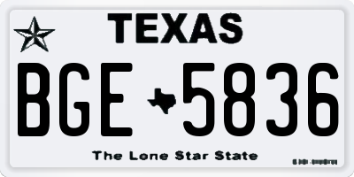 TX license plate BGE5836