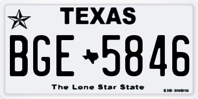TX license plate BGE5846