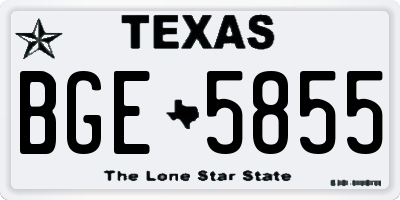 TX license plate BGE5855