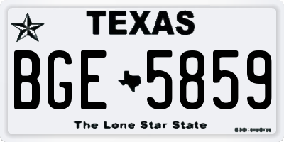 TX license plate BGE5859