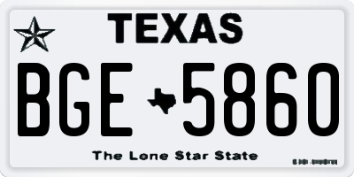 TX license plate BGE5860