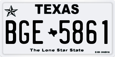 TX license plate BGE5861