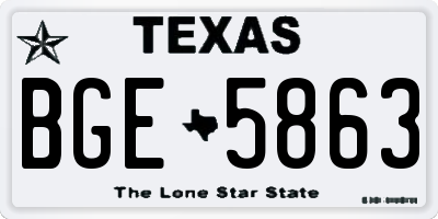 TX license plate BGE5863