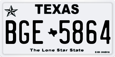 TX license plate BGE5864