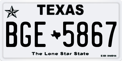 TX license plate BGE5867