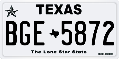 TX license plate BGE5872