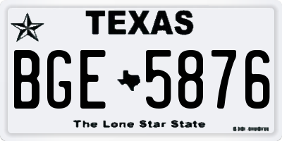 TX license plate BGE5876