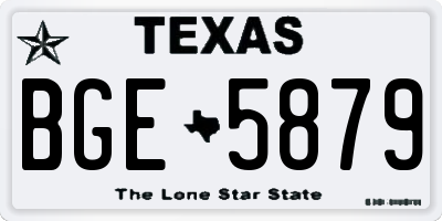 TX license plate BGE5879