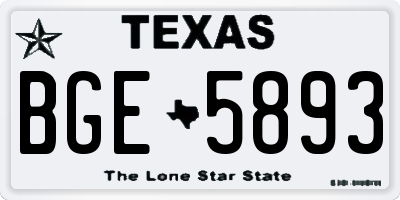 TX license plate BGE5893