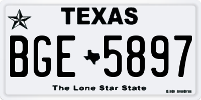 TX license plate BGE5897